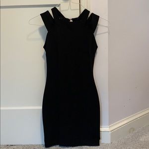 Aqua Black Cold Shoulder Dress